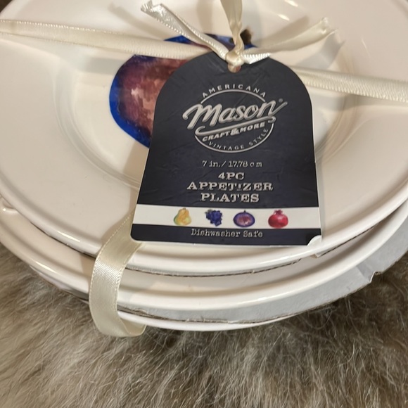 NWT Mason Crafts & More Produce Fruit 7” Appetizer Plates - Set of 4 - Picture 9 of 9